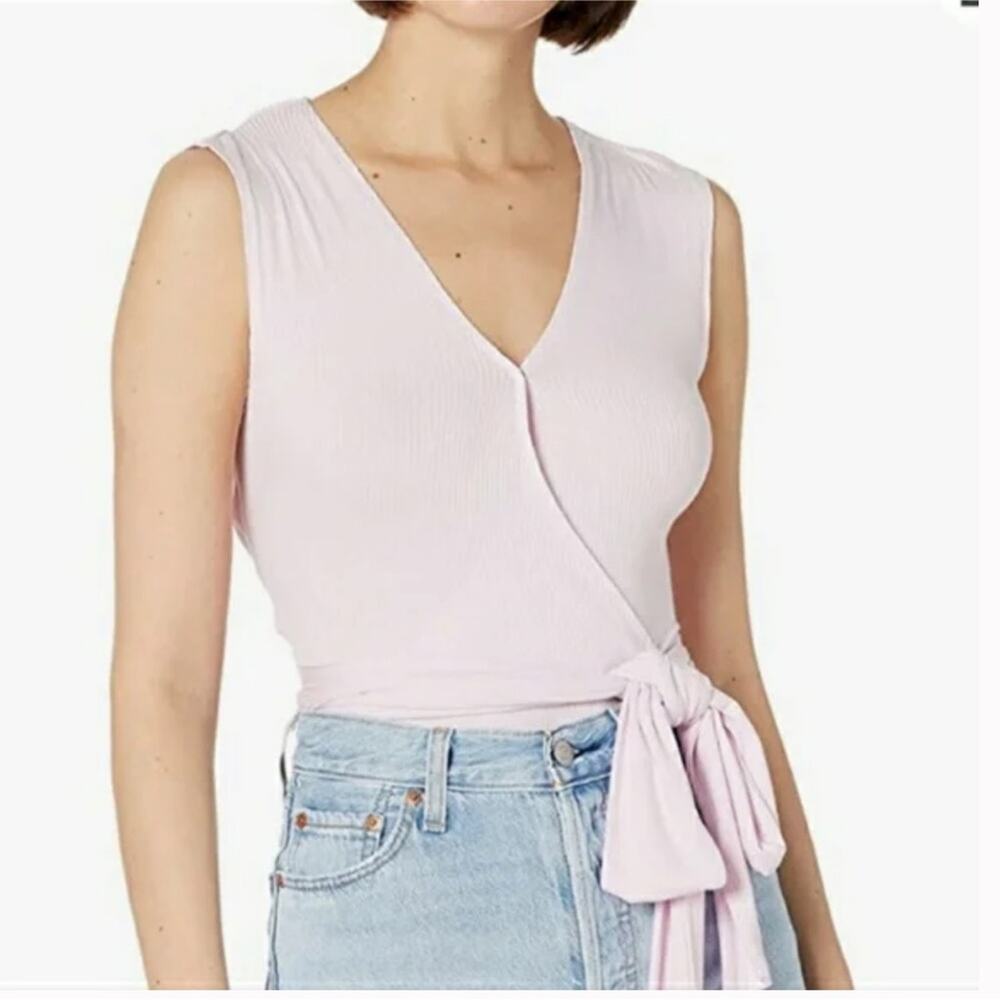 BCBGeneration Surplice Wrap Tie Knit Bodysuit in Lilac NWT SIZE XS - Picture 5 of 11